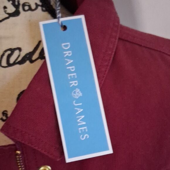 NWT DRAPER JAMES Women's Burgundy Twill Field Jacket Size XL - Picture 4 of 10